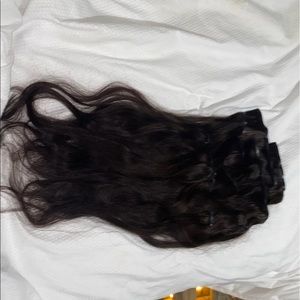 Real human hair clip in hair extensions